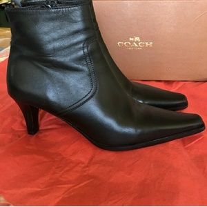 Coach Booties Black Leather